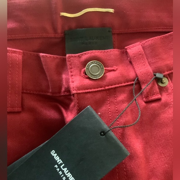 NWT Saint Laurent Paris Red Skinny Jeans Size 30 $595 - Picture 6 of 8